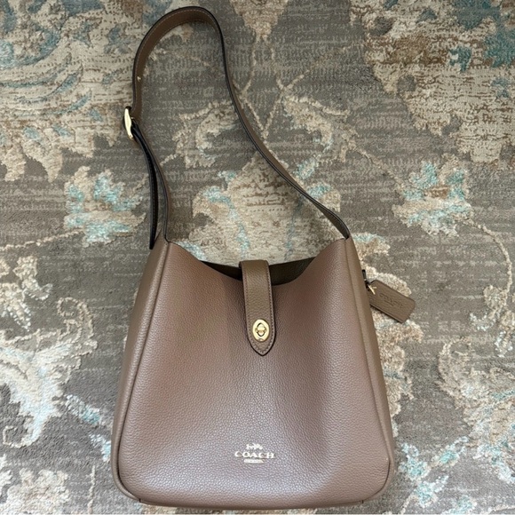 Coach Handbags - COACH Hadley Convertible Shoulder/Crossbody in Dark Stone with Gold Hardware